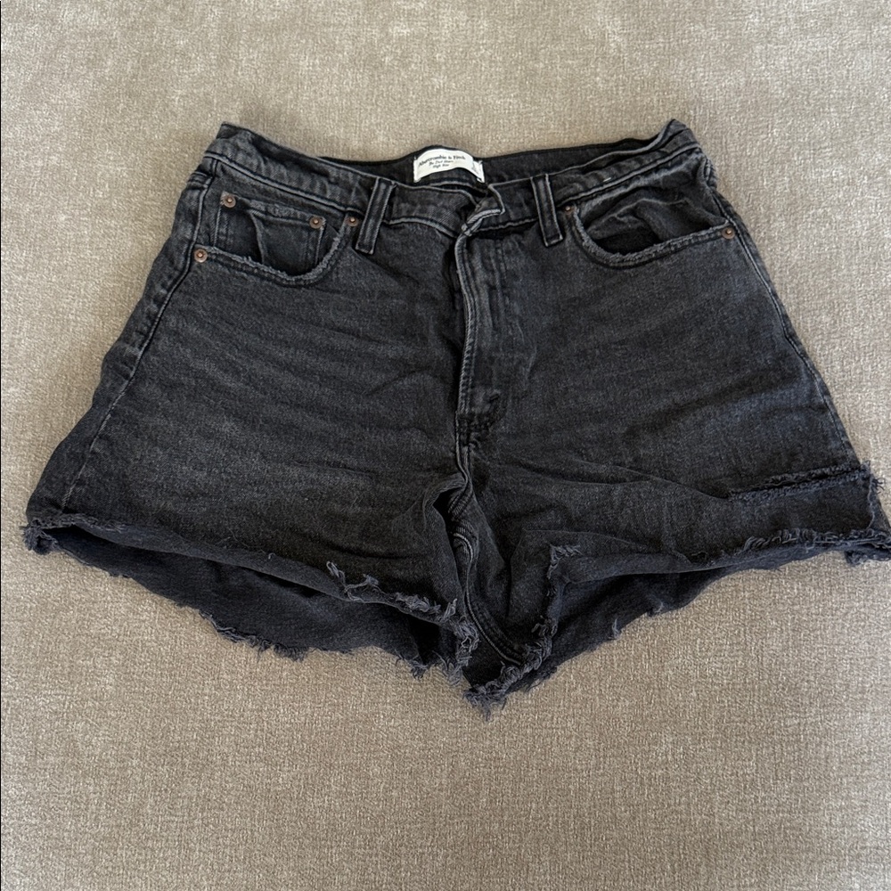 Abercrombie & Fitch Black Denim Cutoff Jean Shorts